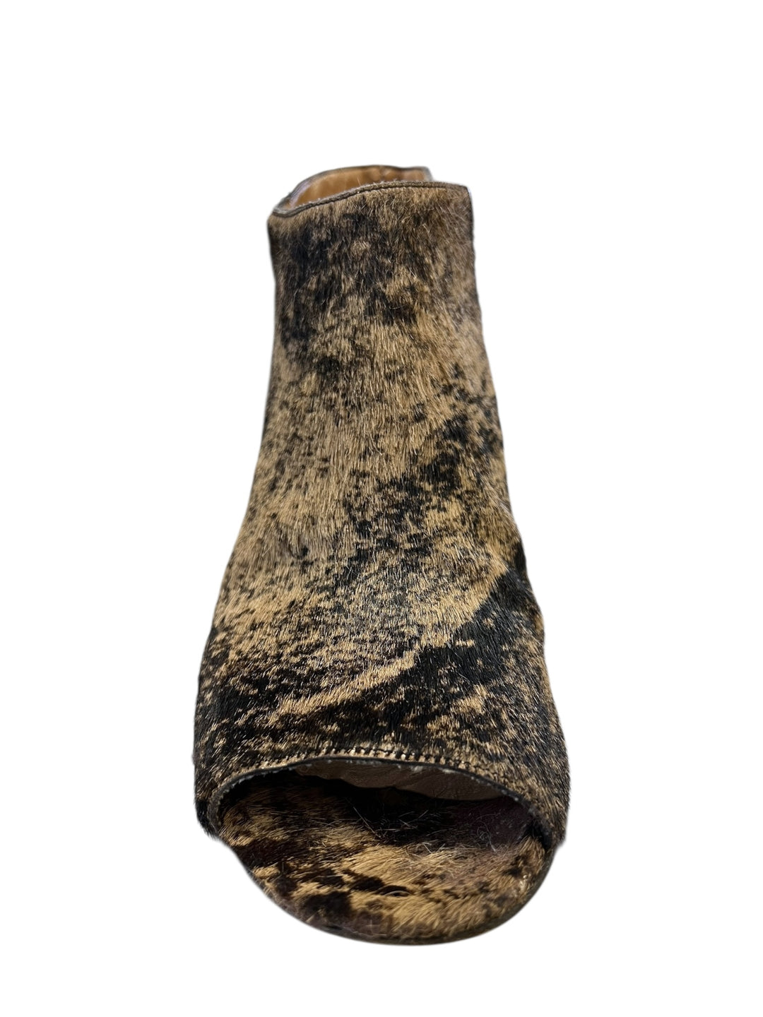 2000s Maison Martin Margiela Pony Hair Peep Toe Ankle Boots Size Eu40