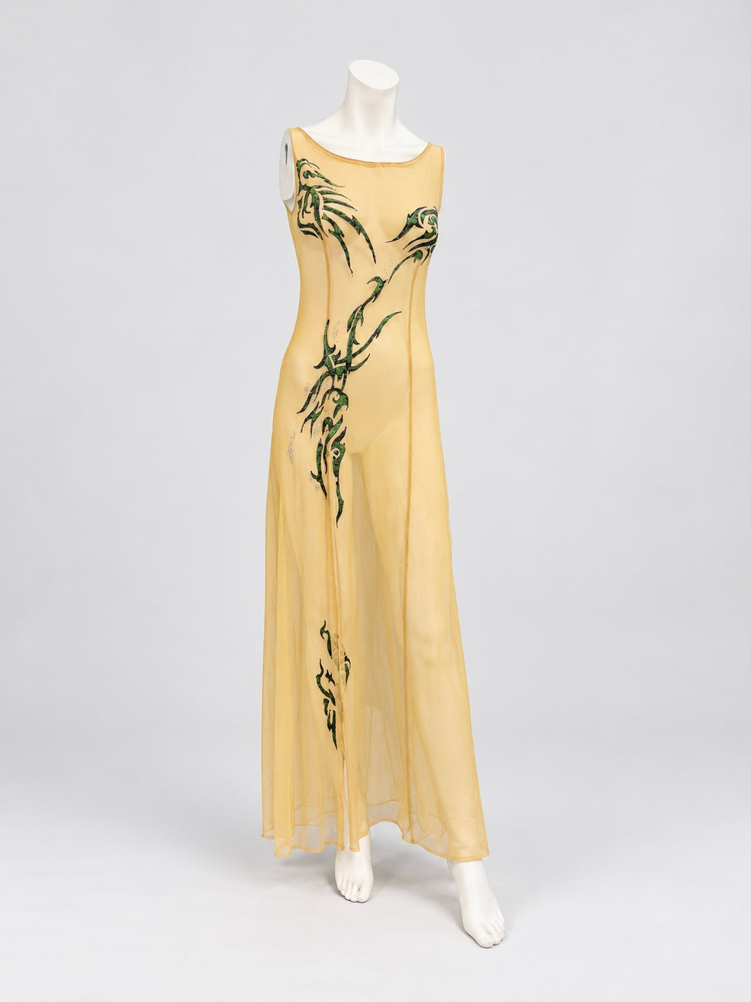 2000s sheer embellished maxi dress