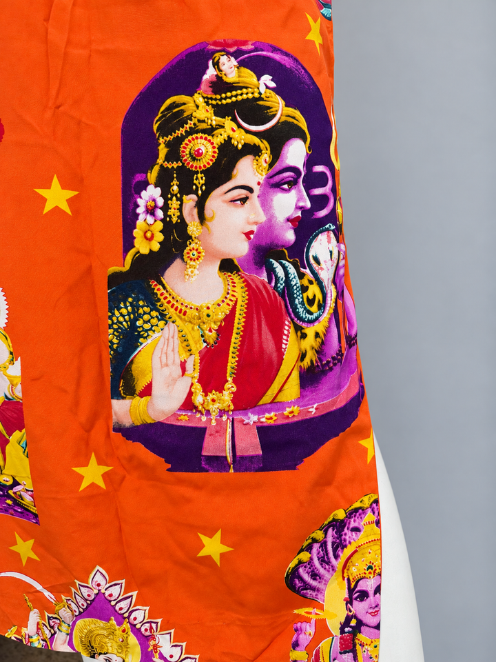 Byblos vintage Hindu Deity print silk skirt - SS 1992