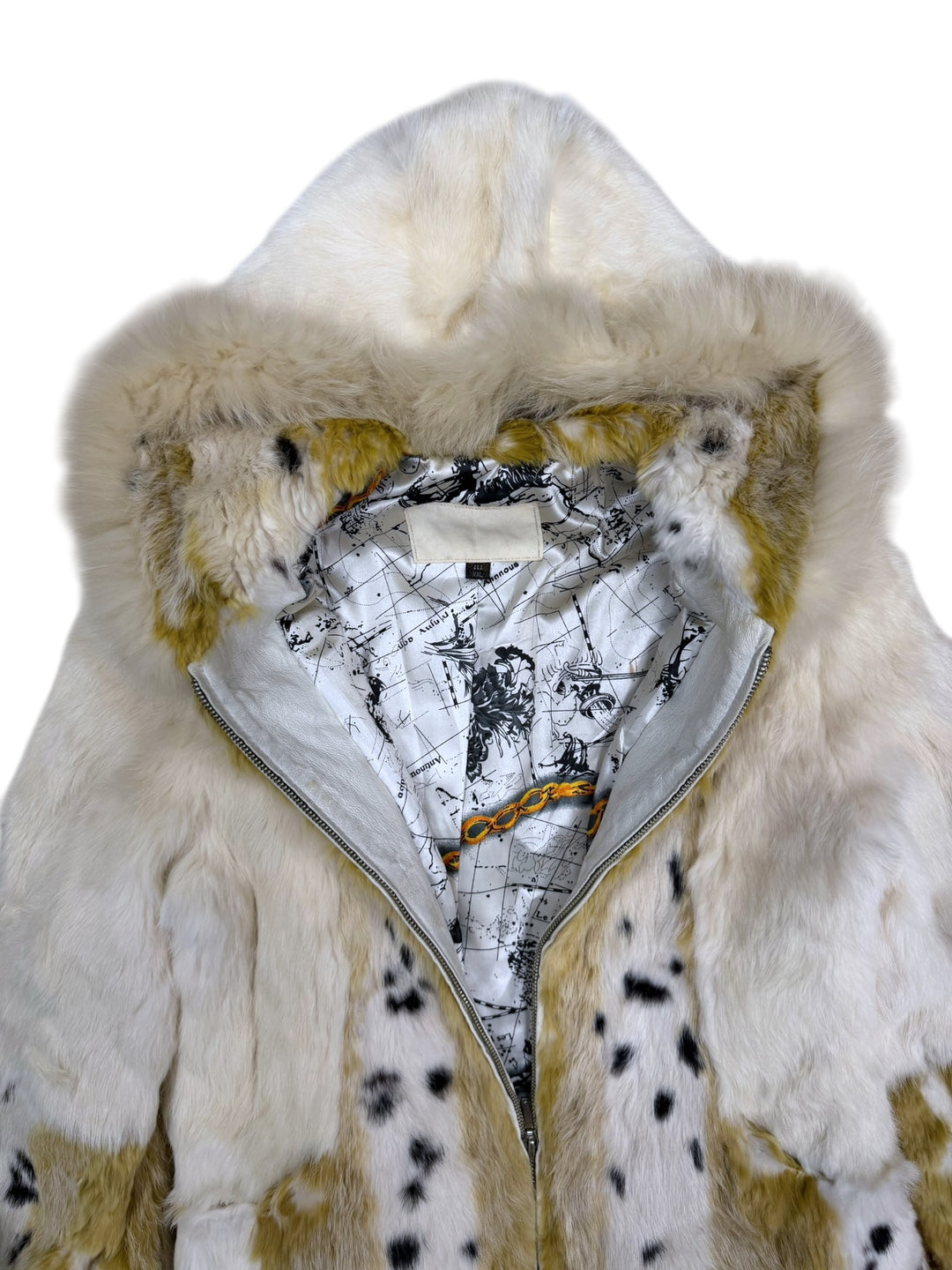 2000s real fur hooded jacket