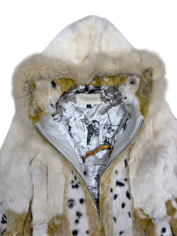 2000s real fur hooded jacket