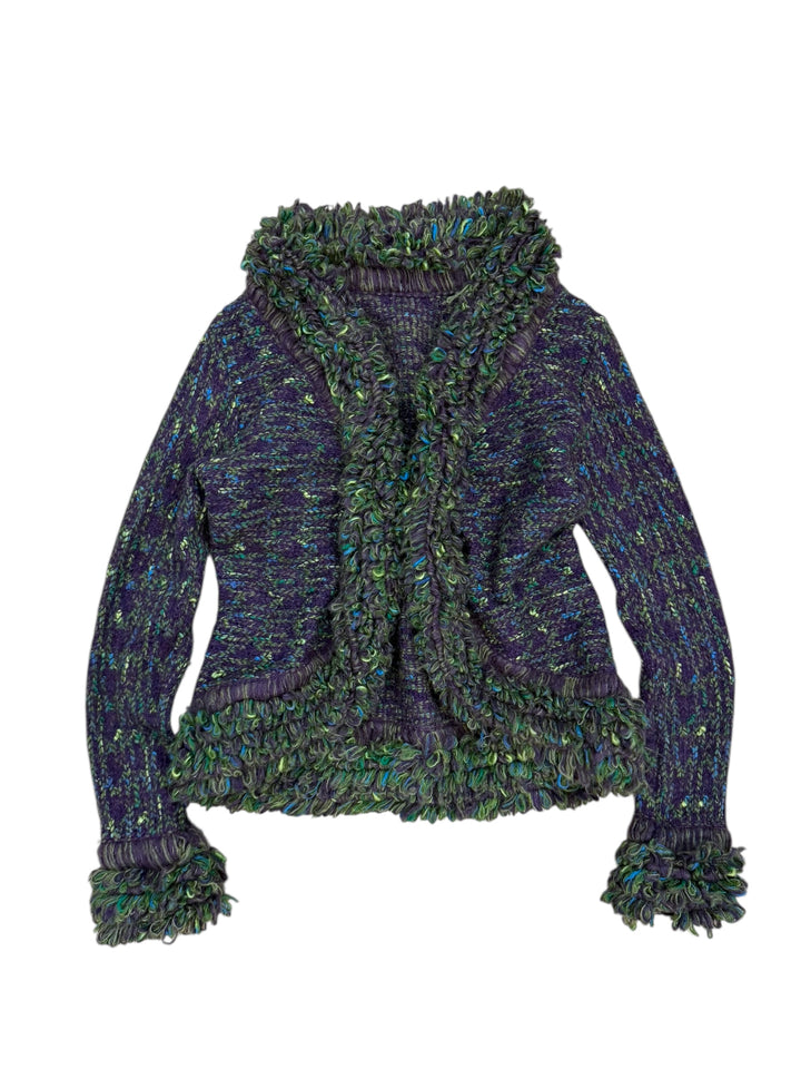 Vintage Italian funky boucle knit cardigan small