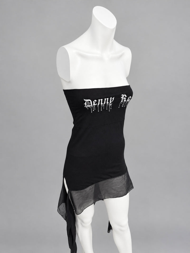 Denny Rose rhinestone asymmetric top