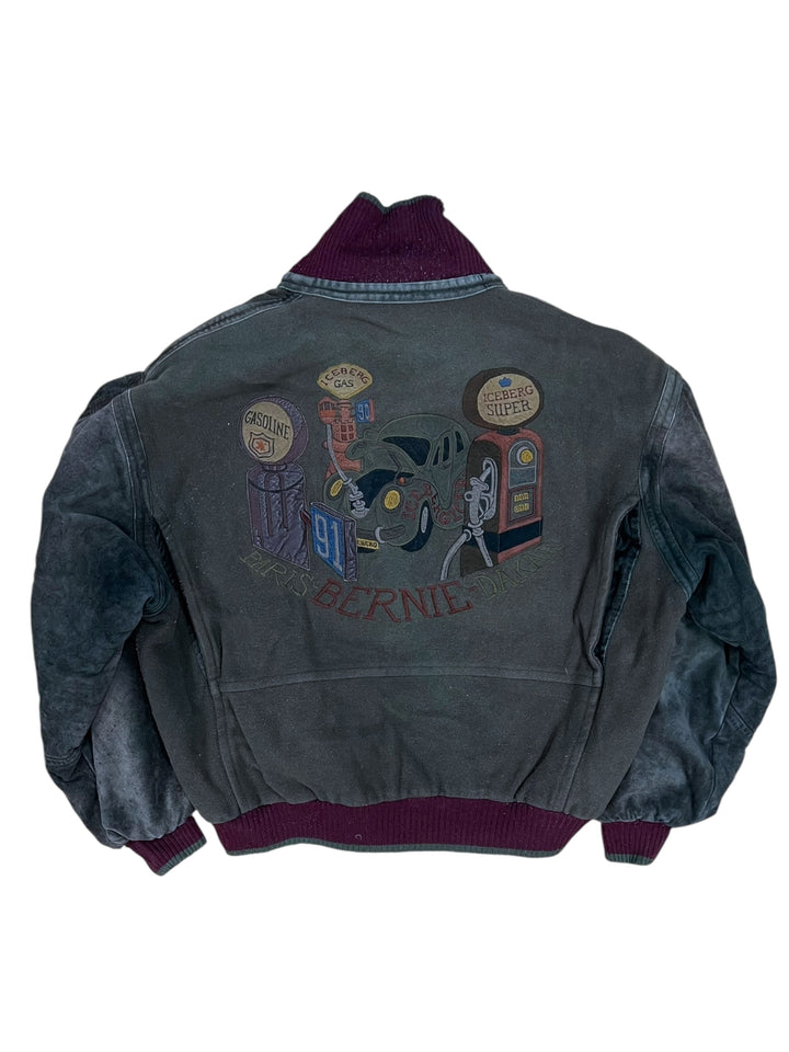 1990s Iceberg Bomber Jacket Cartoon Car Motif