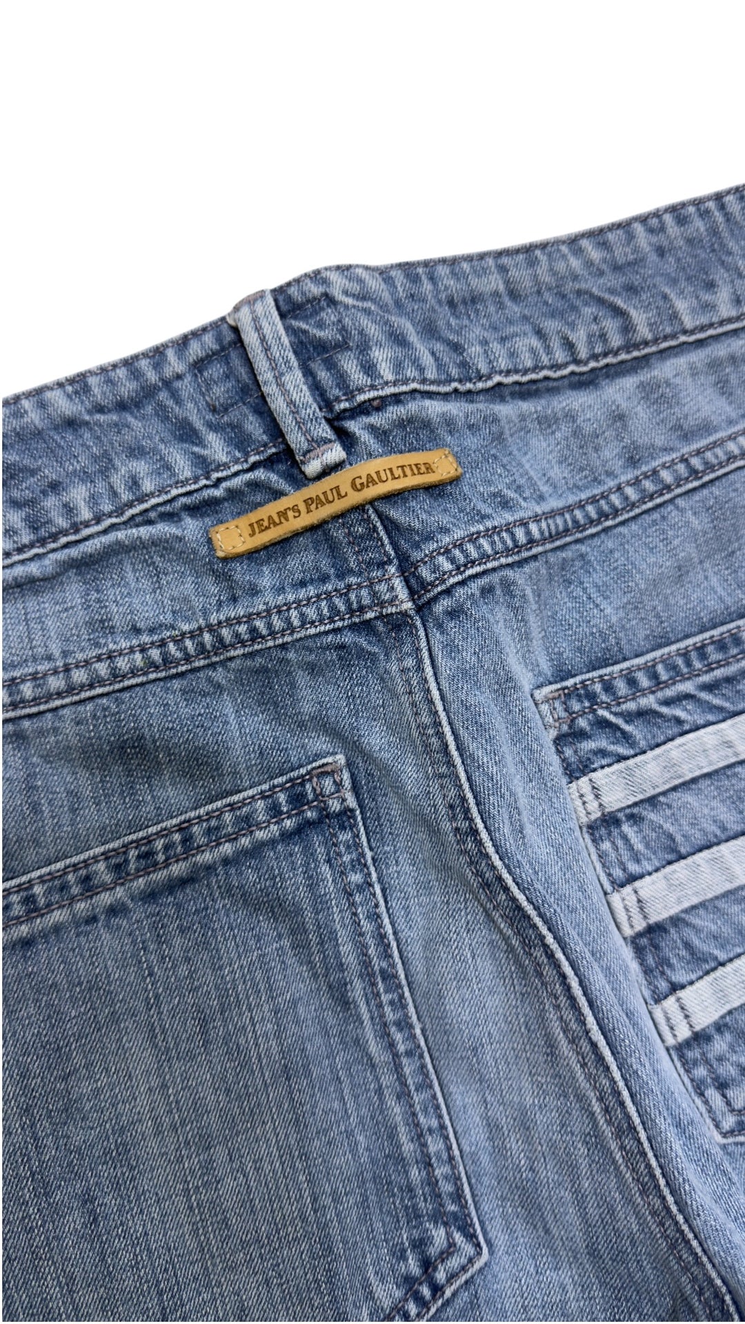 Jean Paul Gaultier denim shorts with contrast side seam