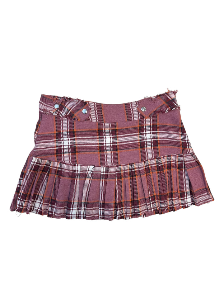 Vintage tartan wool extra mini skirt small