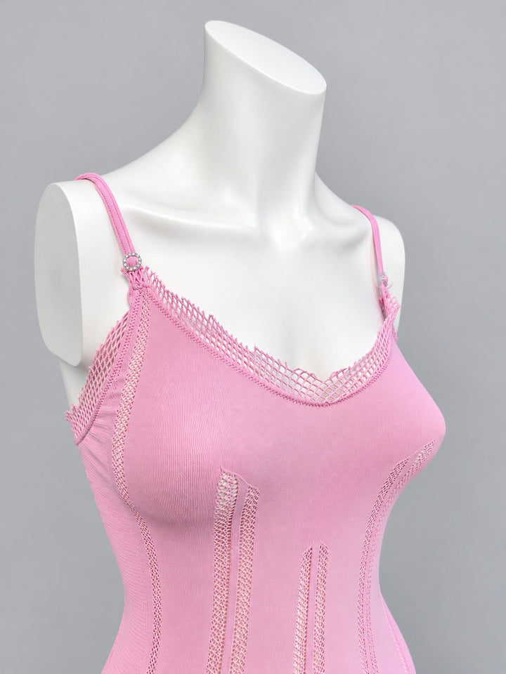 Just Cavalli pink mesh camisole top