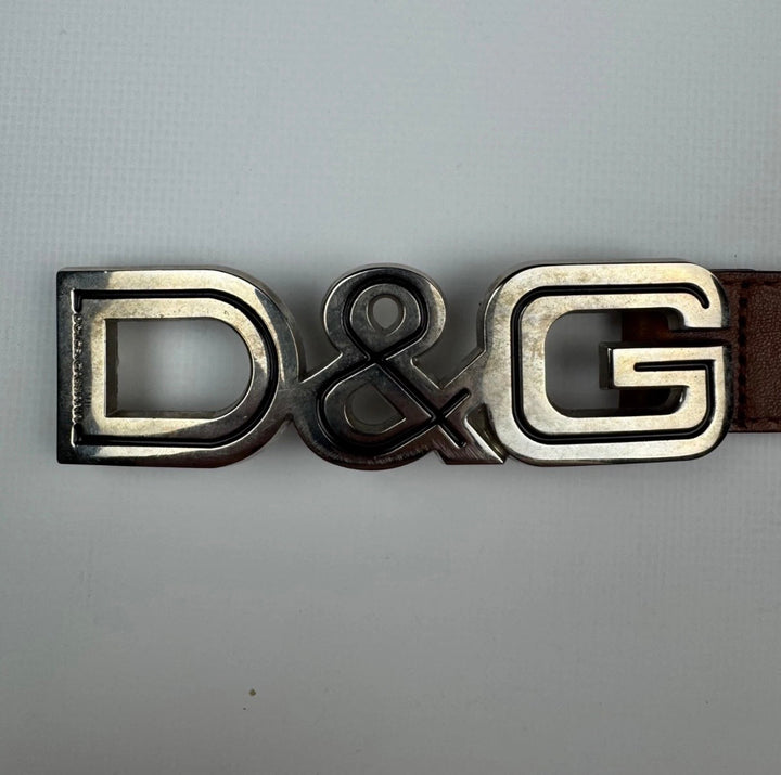 Dolce&Gabbana oversized logo buckle leather belt