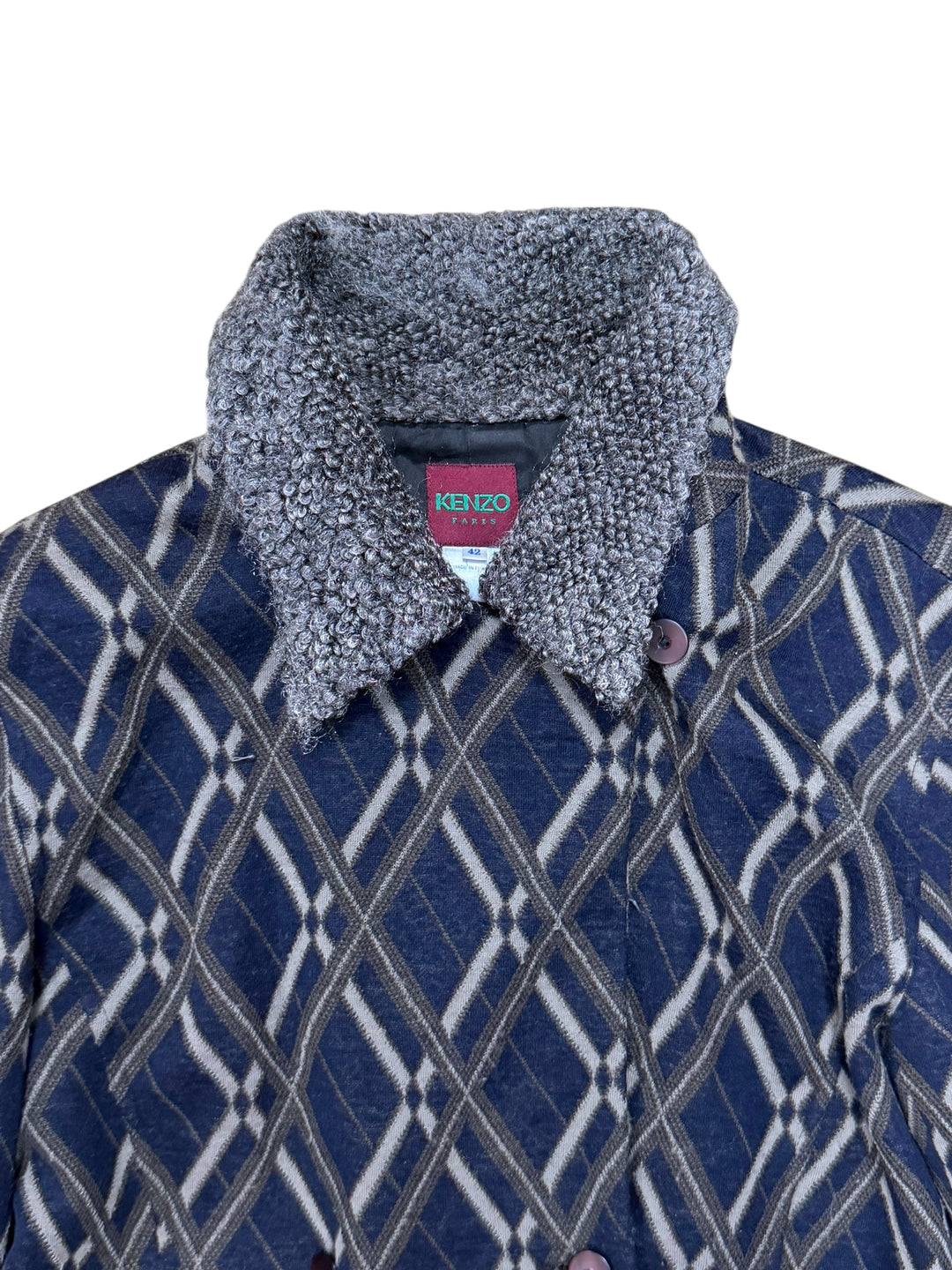 Kenzo Paris 1990s Wool Blend Cropped Jacket Made in France