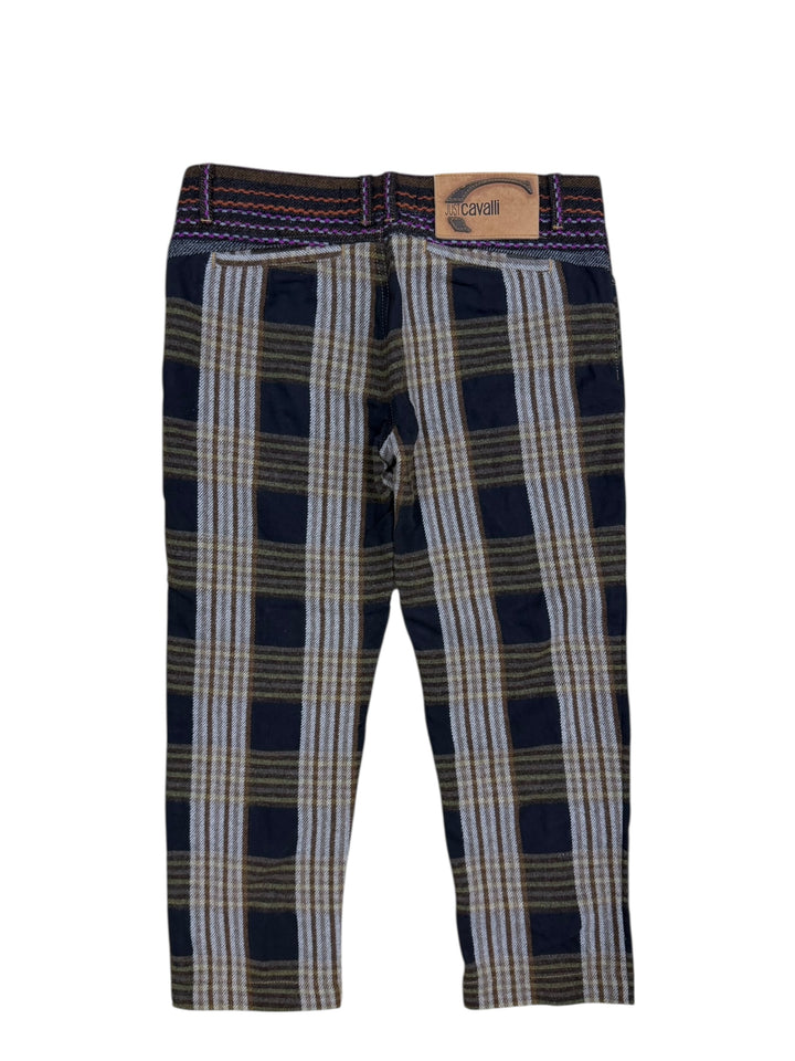 Just Cavalli checked cropped low waist trousers s/m