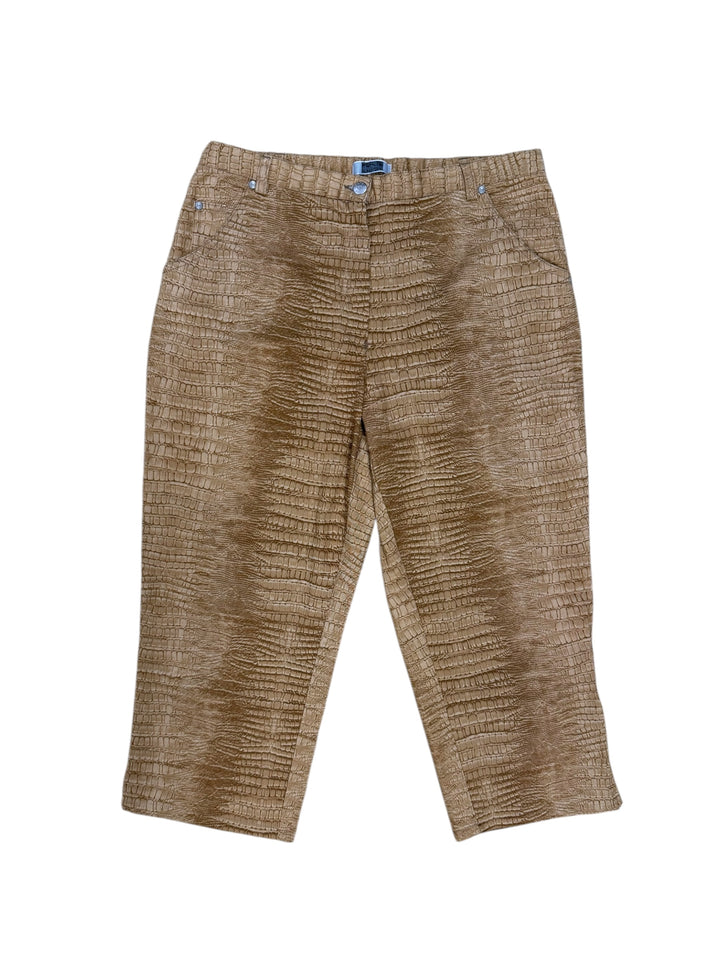 Per Te by Krizia 1990s Croc-Print Cotton Trousers Large