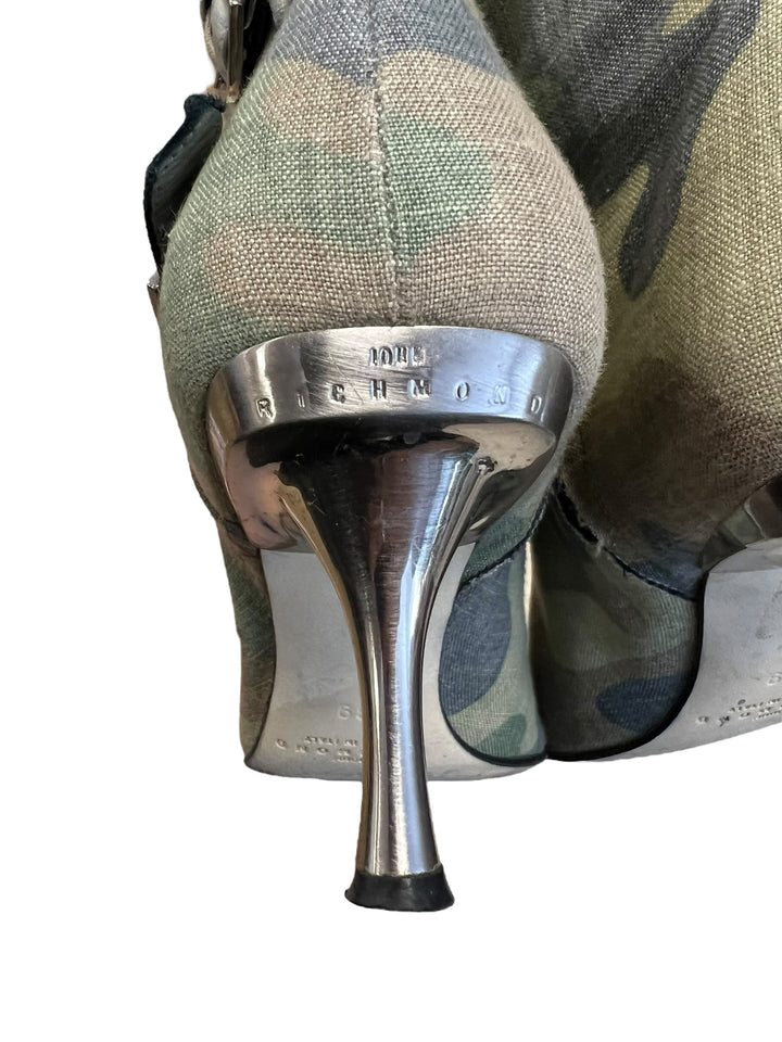 John Richmond 2000’s camo heels boots size39
