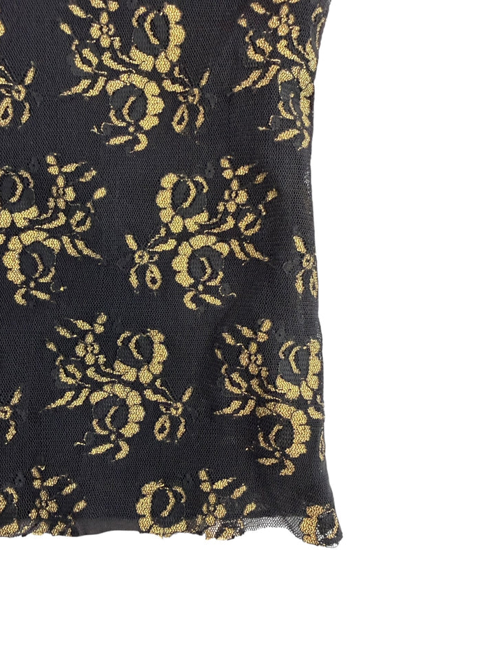 Vintage black & gold lace top