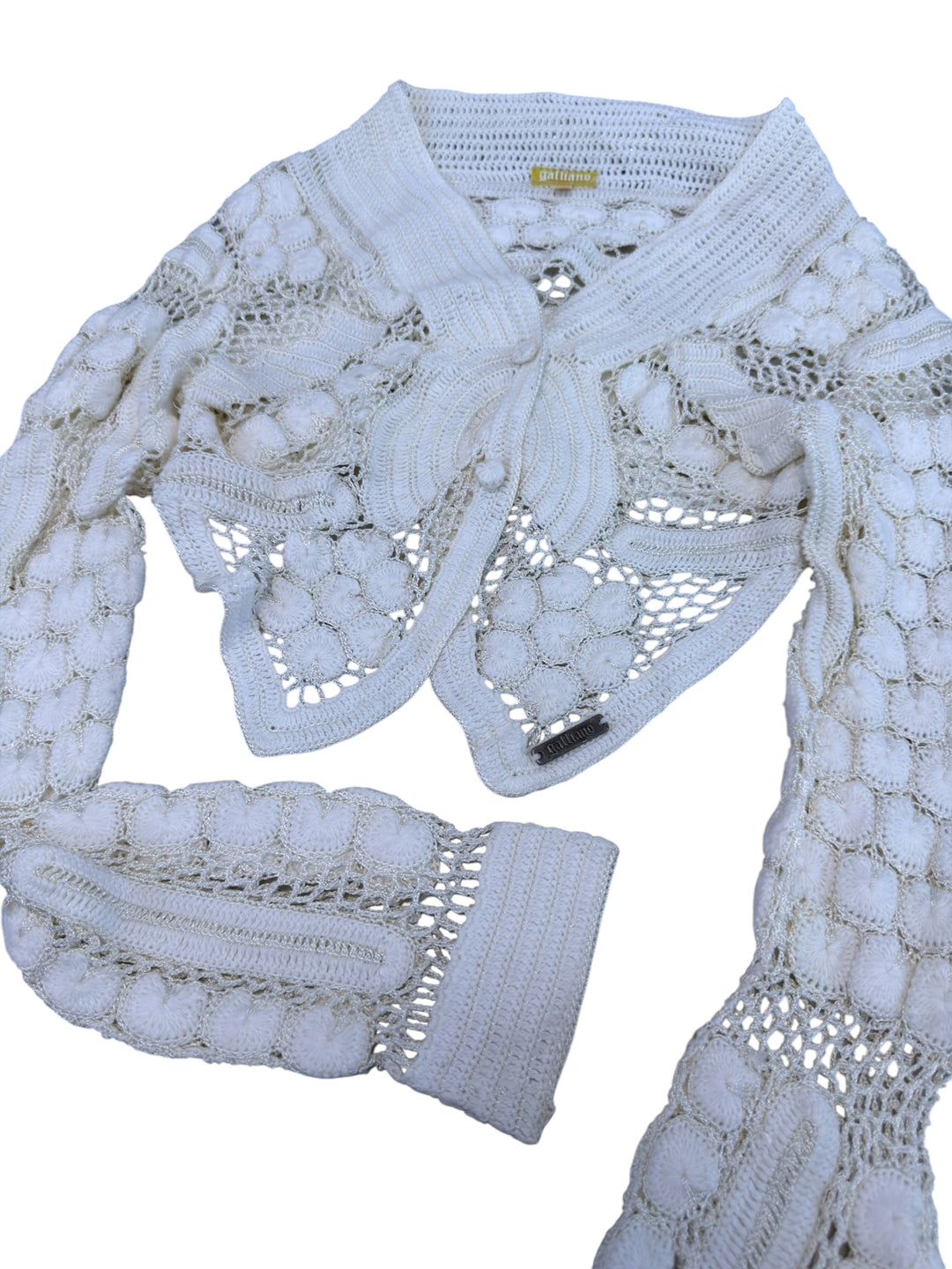 Galliano crochet cropped cardigan