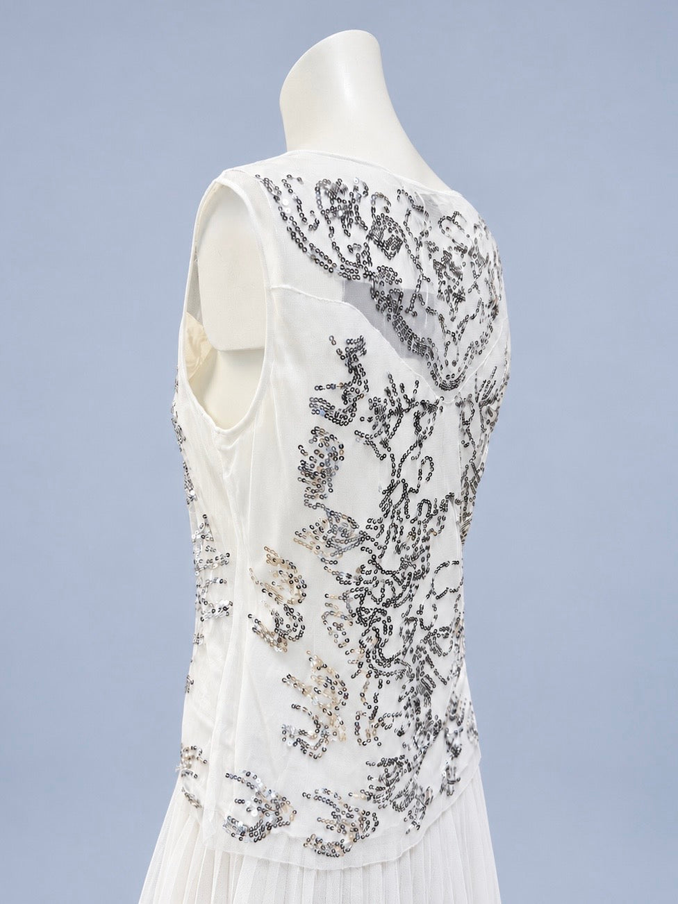 Krizia sheer sequin embroidered top