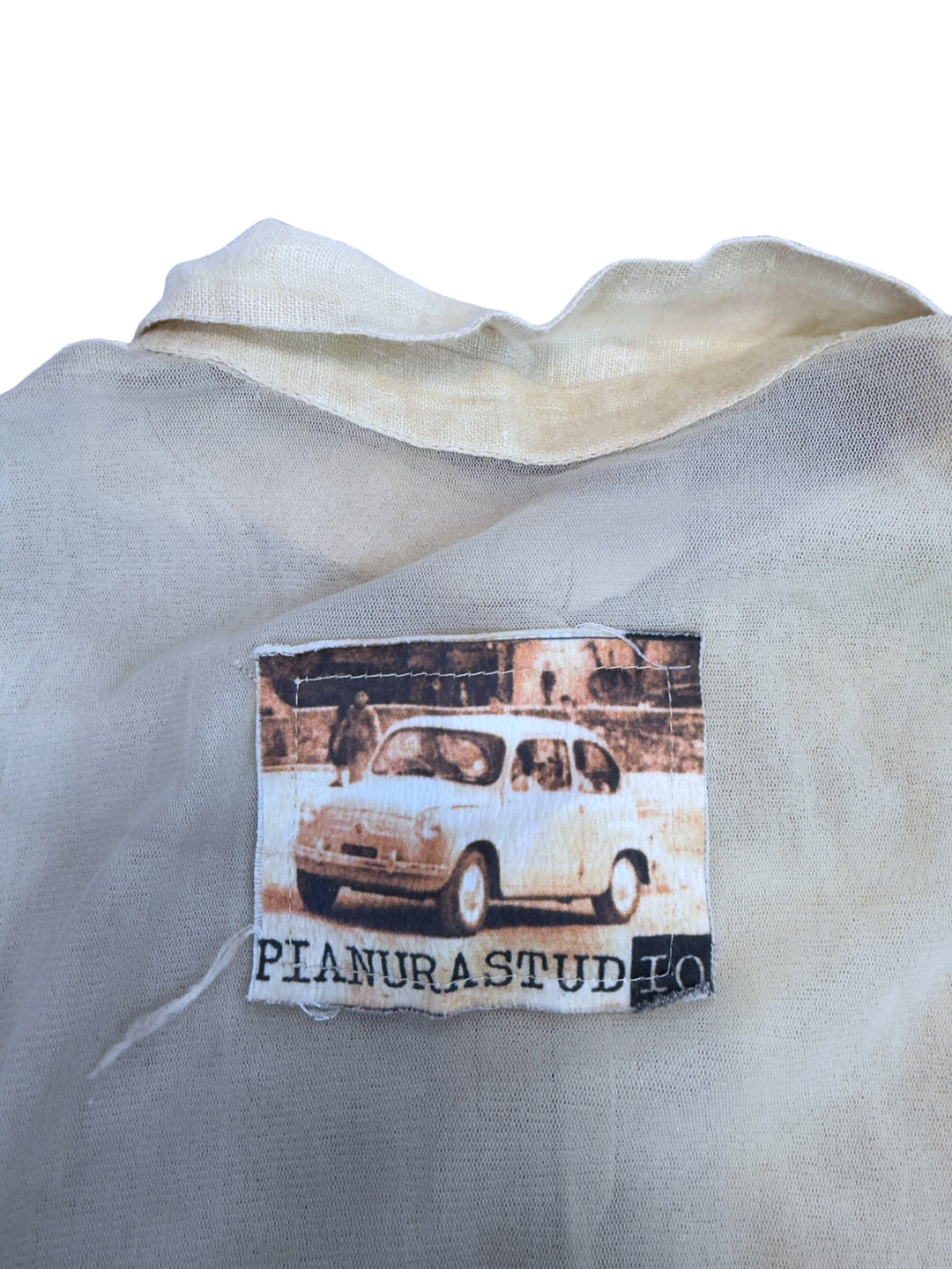 Pianura Studio artistic patchwork linen vest