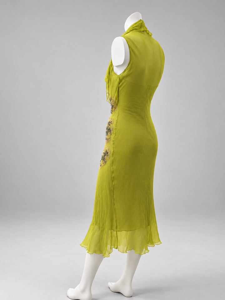 Paola Frani embellished silk midi dress