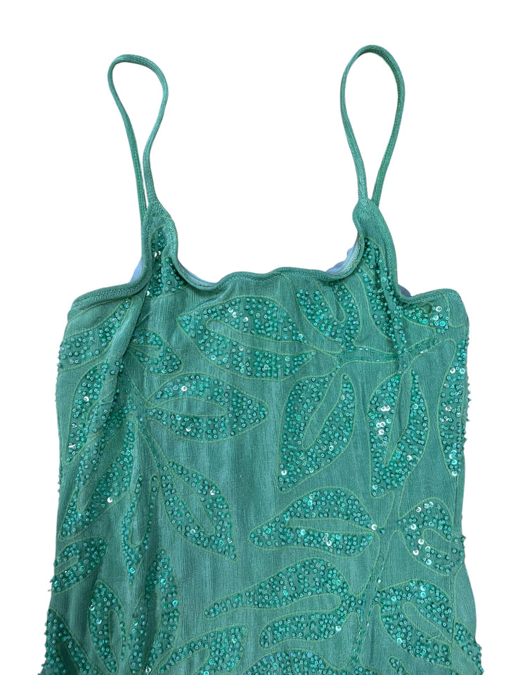 La Perla Vintage Beaded Mesh Mini Dress Small