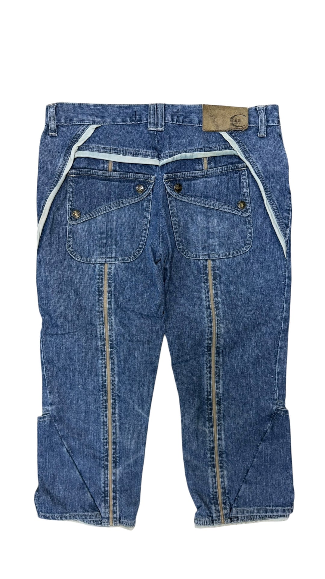 Just Cavalli cropped zip-detail denim capri pants
