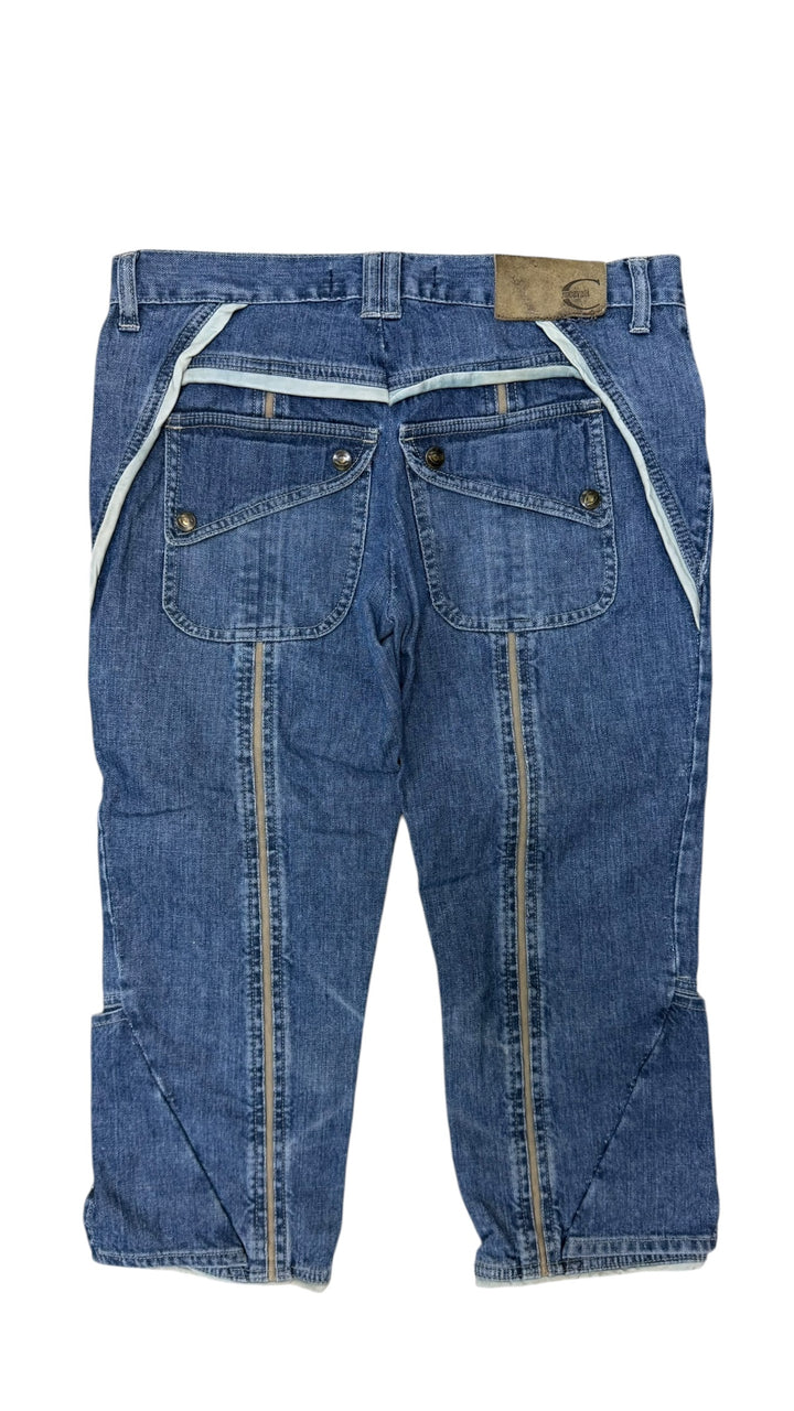 Just Cavalli cropped zip-detail denim capri pants