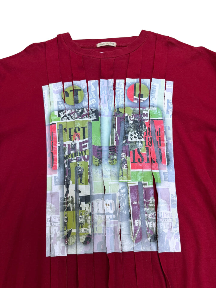Jean Paul Gaultier pleated collage print sweatshirt