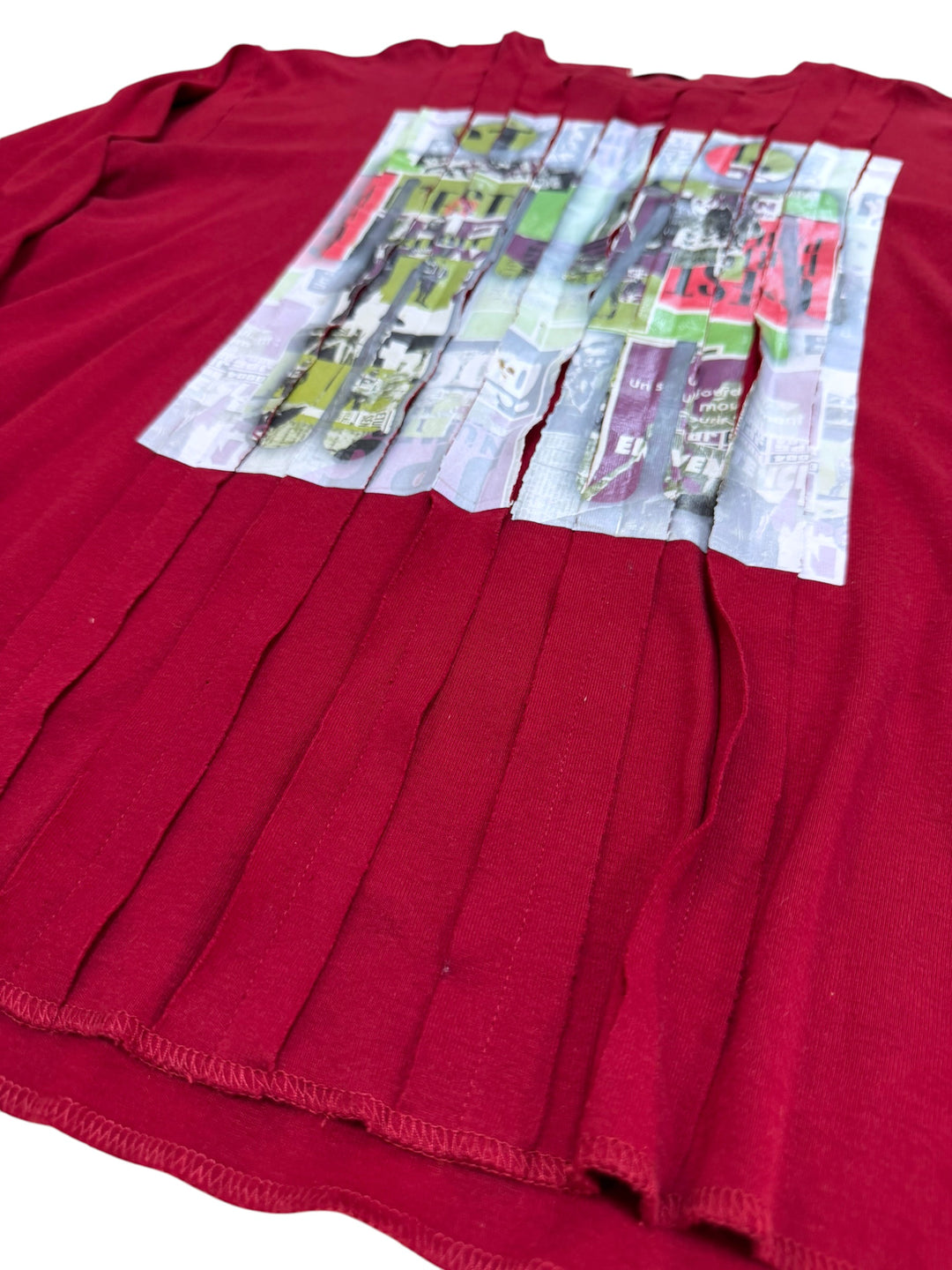 Jean Paul Gaultier pleated collage print sweatshirt