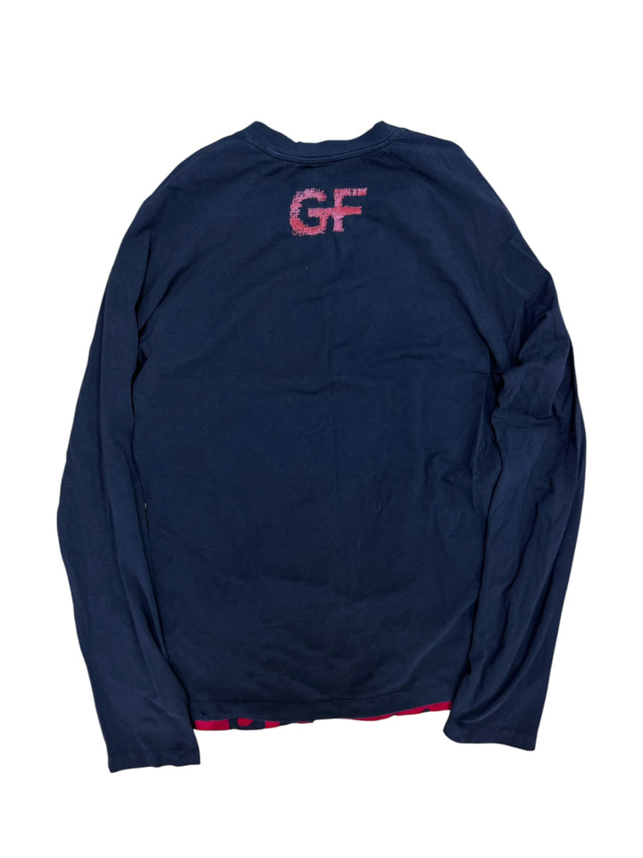 Gf ferré graphic v-neck long sleeve top