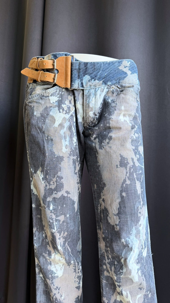 Y2K Diesel buckle-belt denim pants