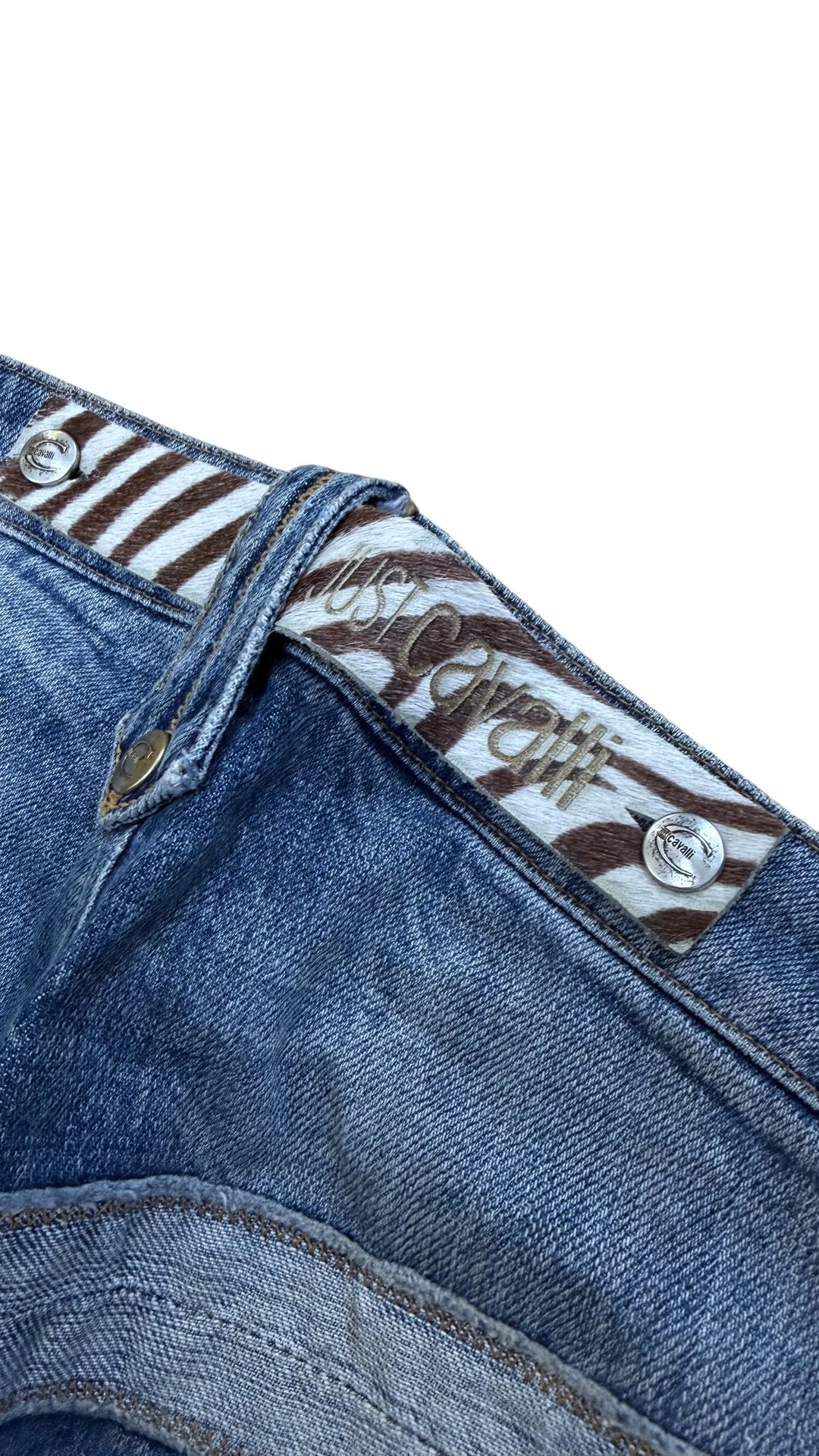 Just Cavalli denim cargo capri shorts