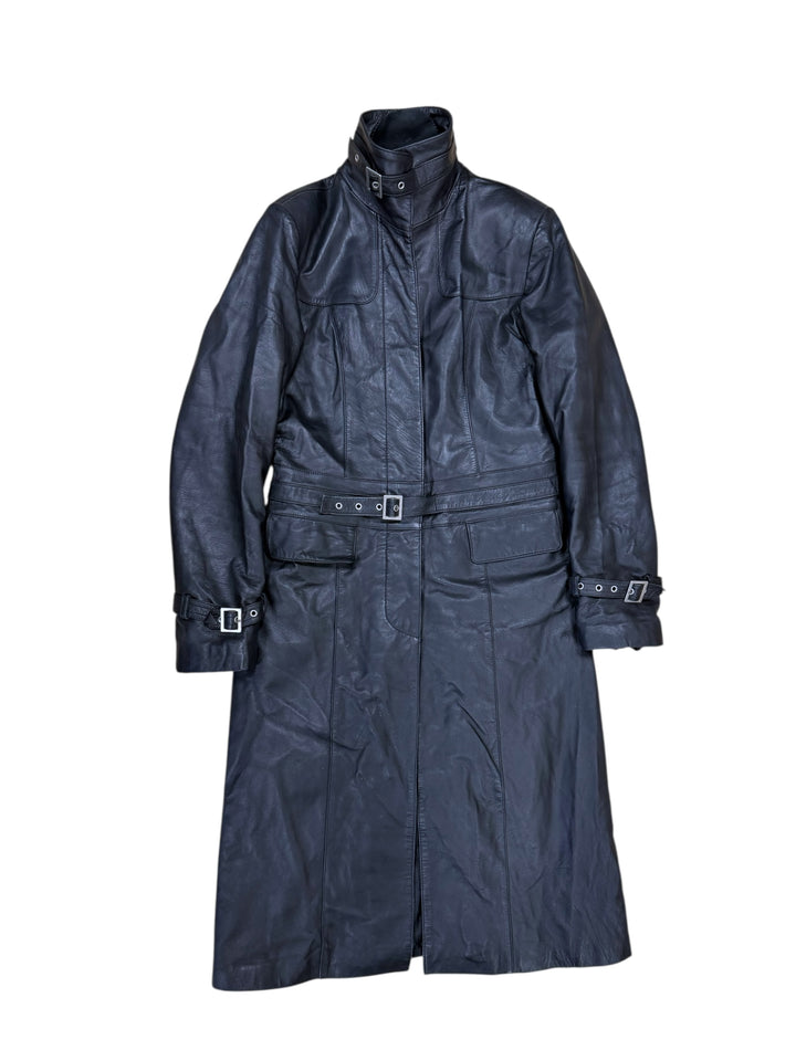 Vintage Leather Full Length Trench Coat Small