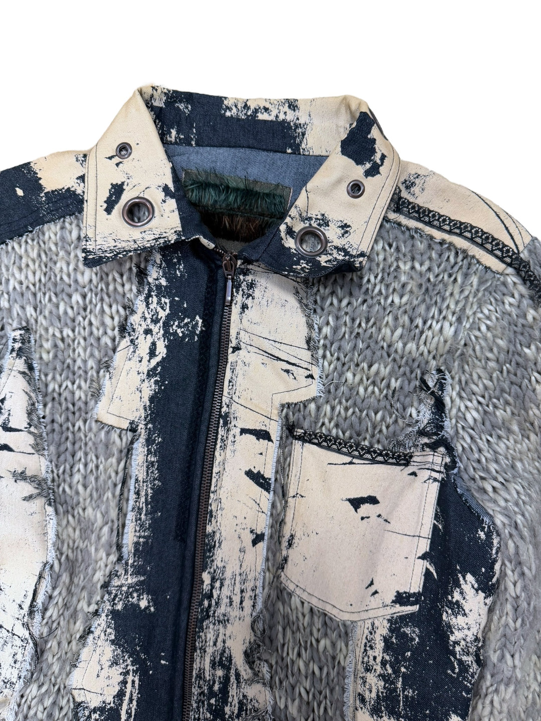 Pianura Studio ‘Industrial Knit’ mixed media jacket medium