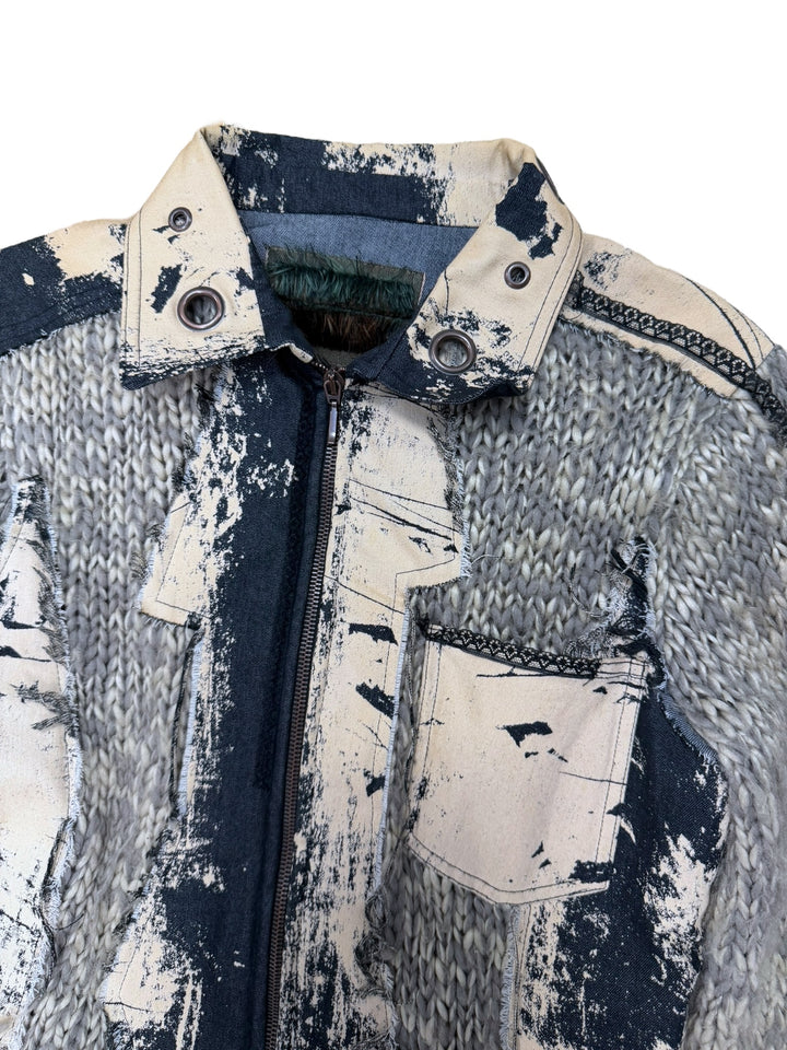 Pianura Studio ‘Industrial Knit’ mixed media jacket medium