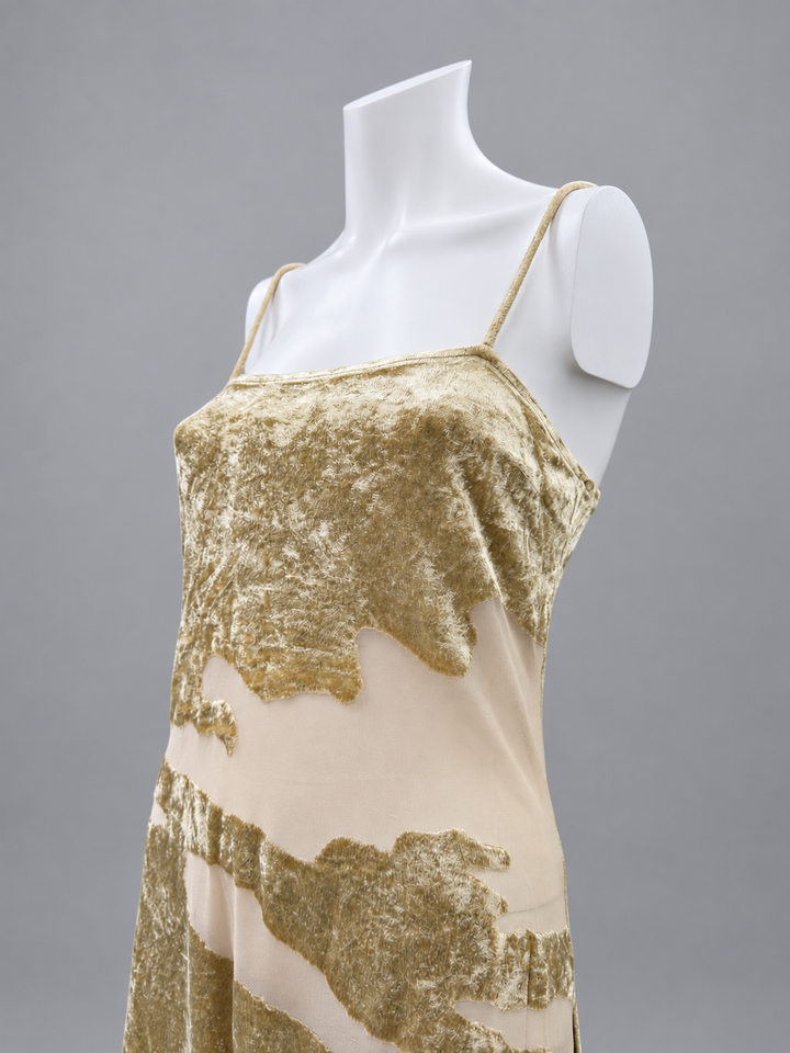 La Perla velvet & sheer mesh slip dress