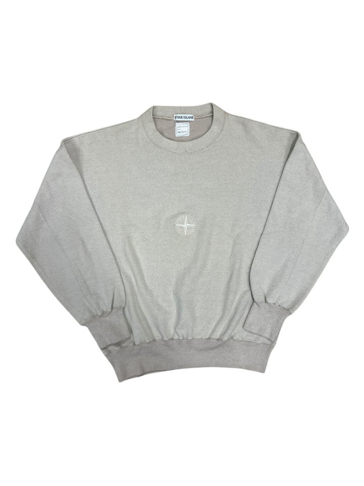 Stone Island 90’s beige sweater w/ embroidery logo men’s Extra Large