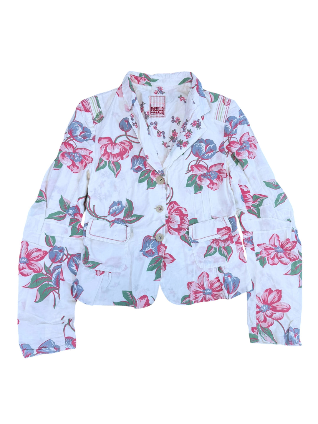 Marithé + François Girbaud floral cotton ramie blazer