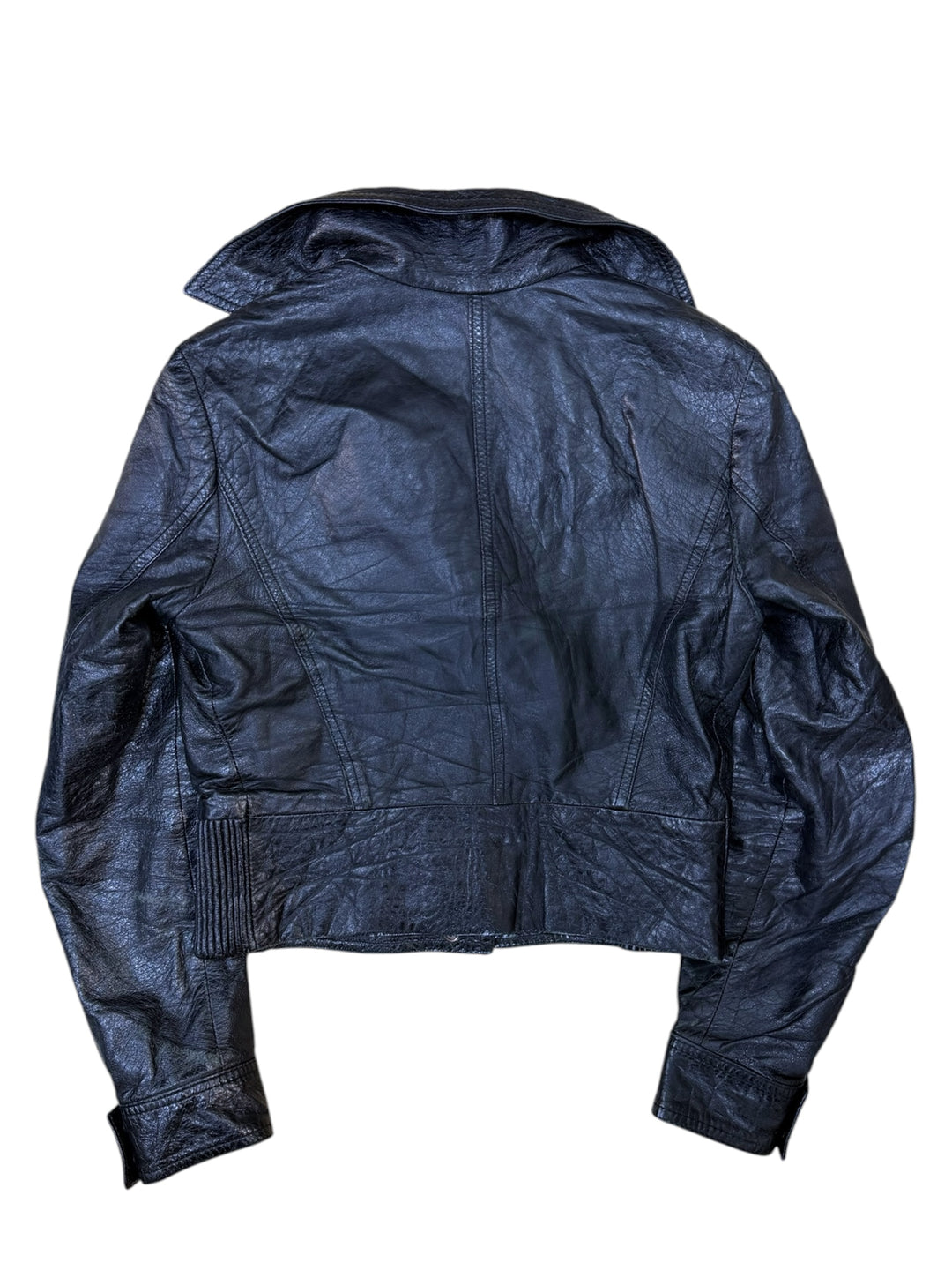PINKO vintage cropped leather biker jacket