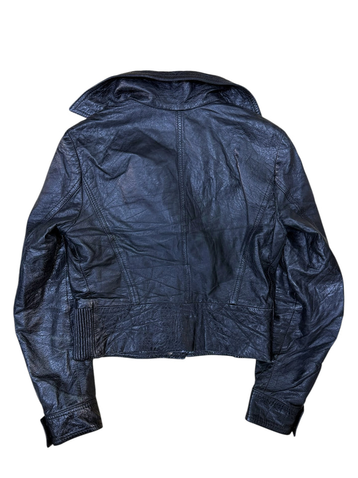 PINKO vintage cropped leather biker jacket