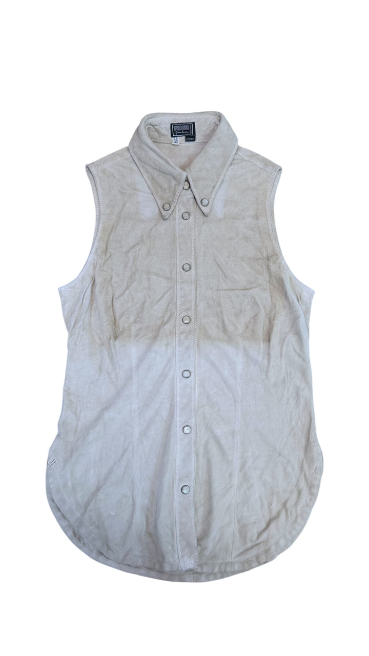 Versus Gianni Versace Suede Sleeveless Shirt