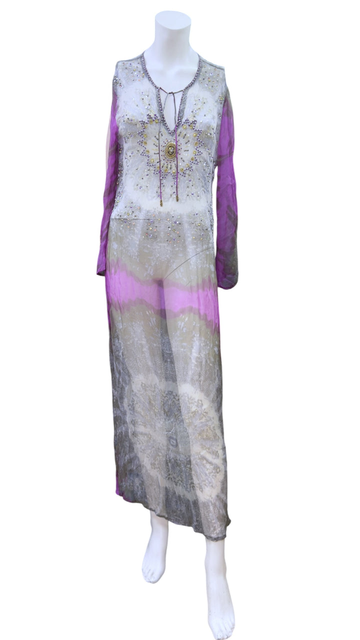 Omai embellished sheer maxi dress