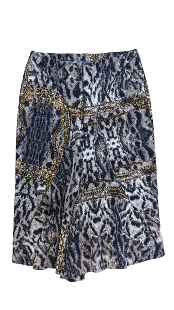 Roberto Cavalli vintage chain print skirt