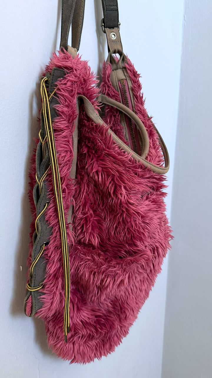 Diesel Shaggy Faux Fur Shoulder Bag