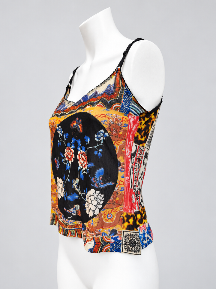 Roberto Cavalli oriental print camisole top
