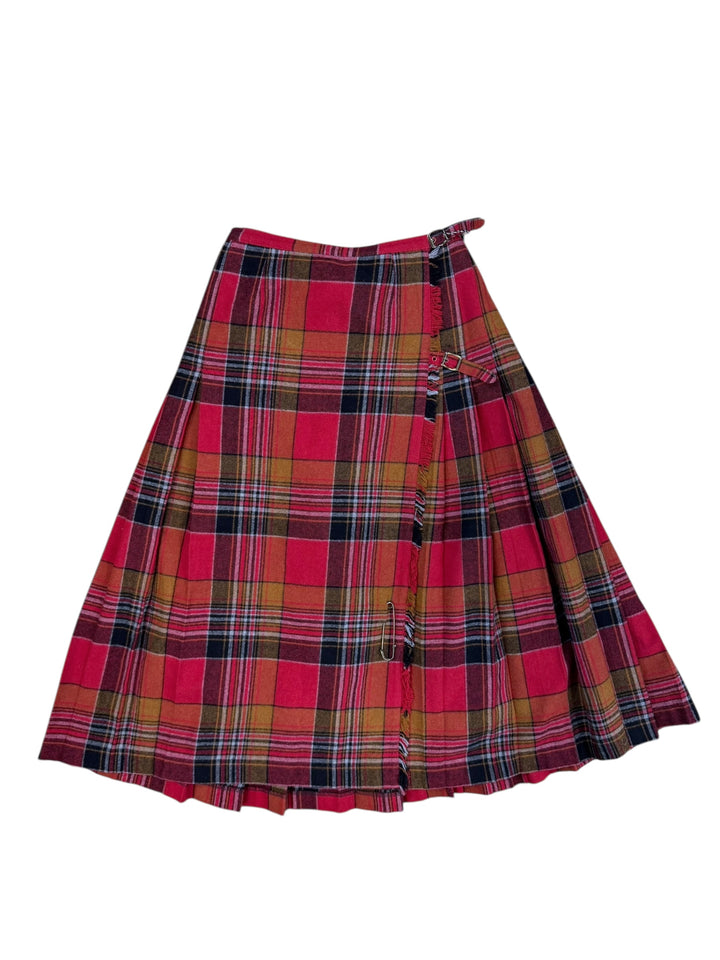 Vintage tartan wool wrap skirt s-m