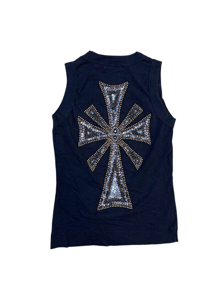 Pinko 2000’s BEADED CROSS sleeveless top women’s small