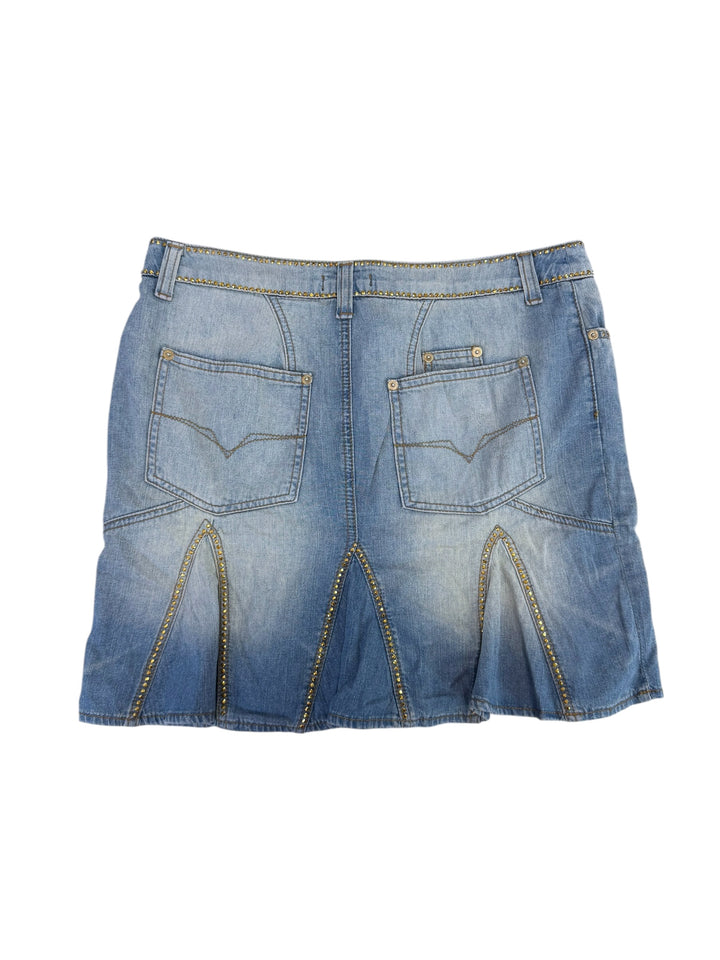 Versace Jeans Couture embellished denim mini skirt medium
