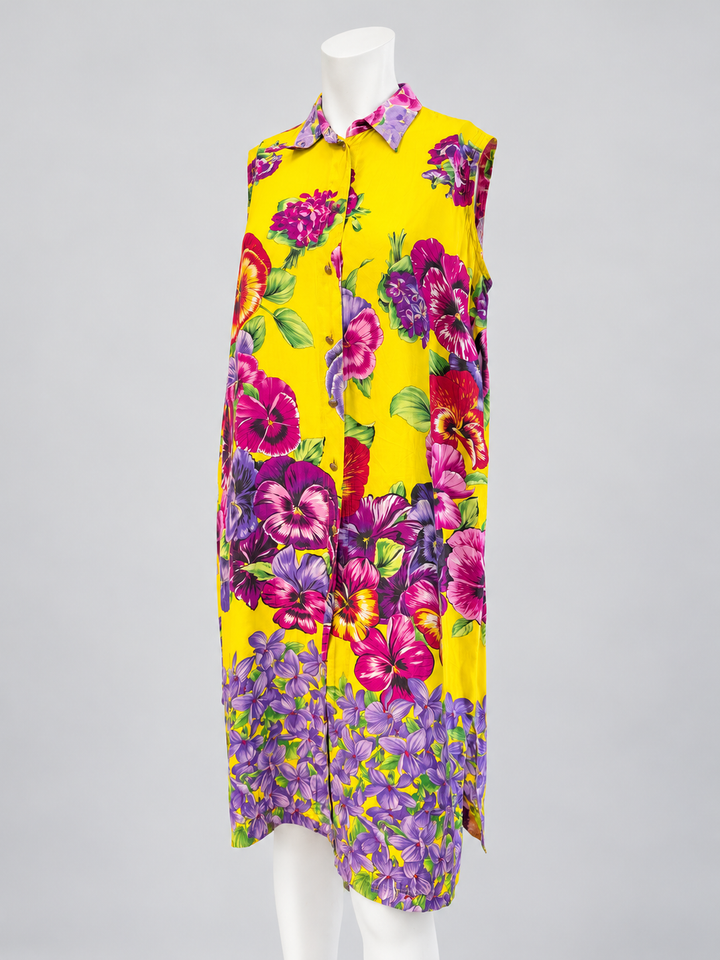 Versace Jeans Couture floral sleeveless shirt dress