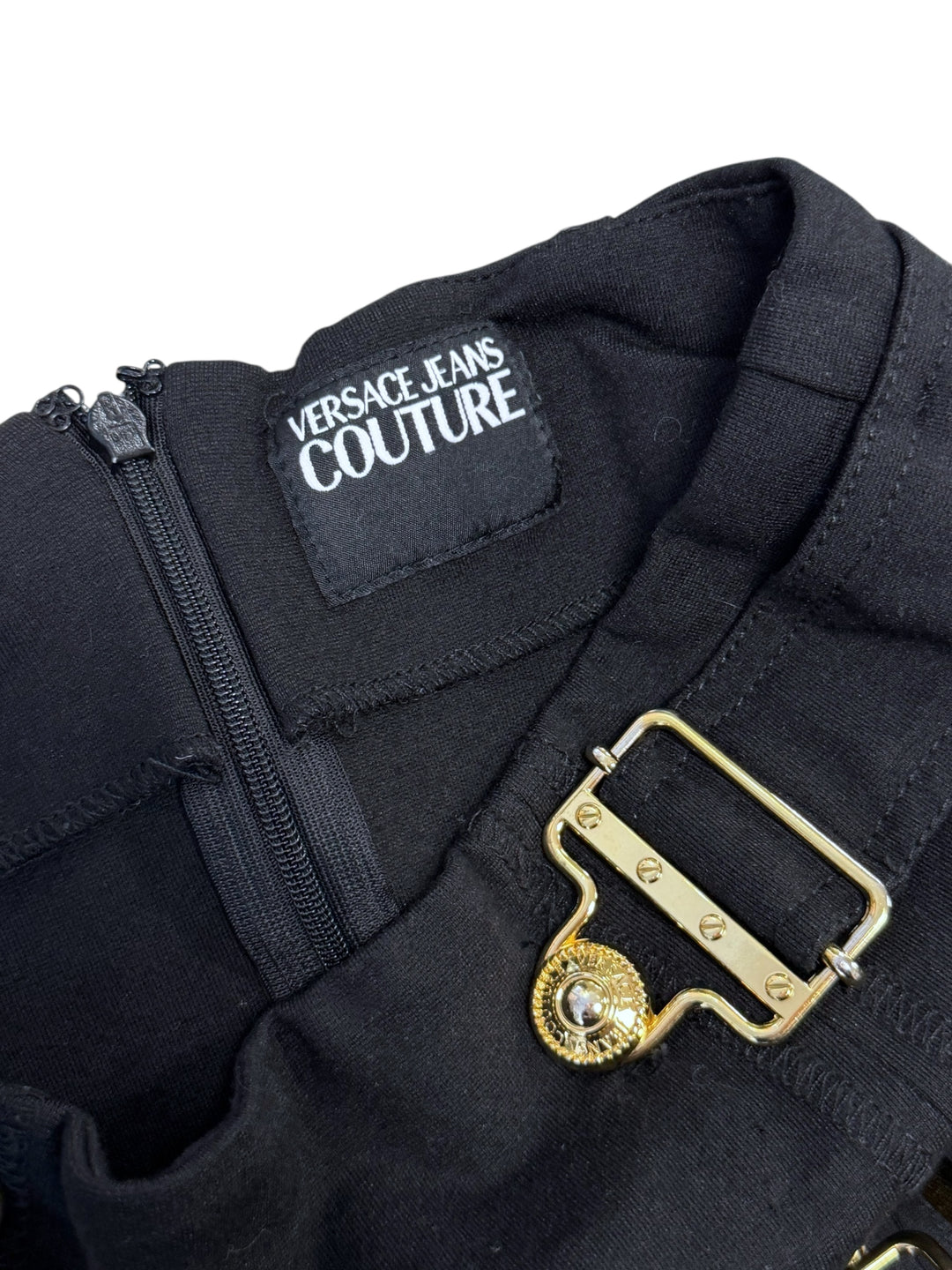 2000s Versace Jeans Couture black mini skirt