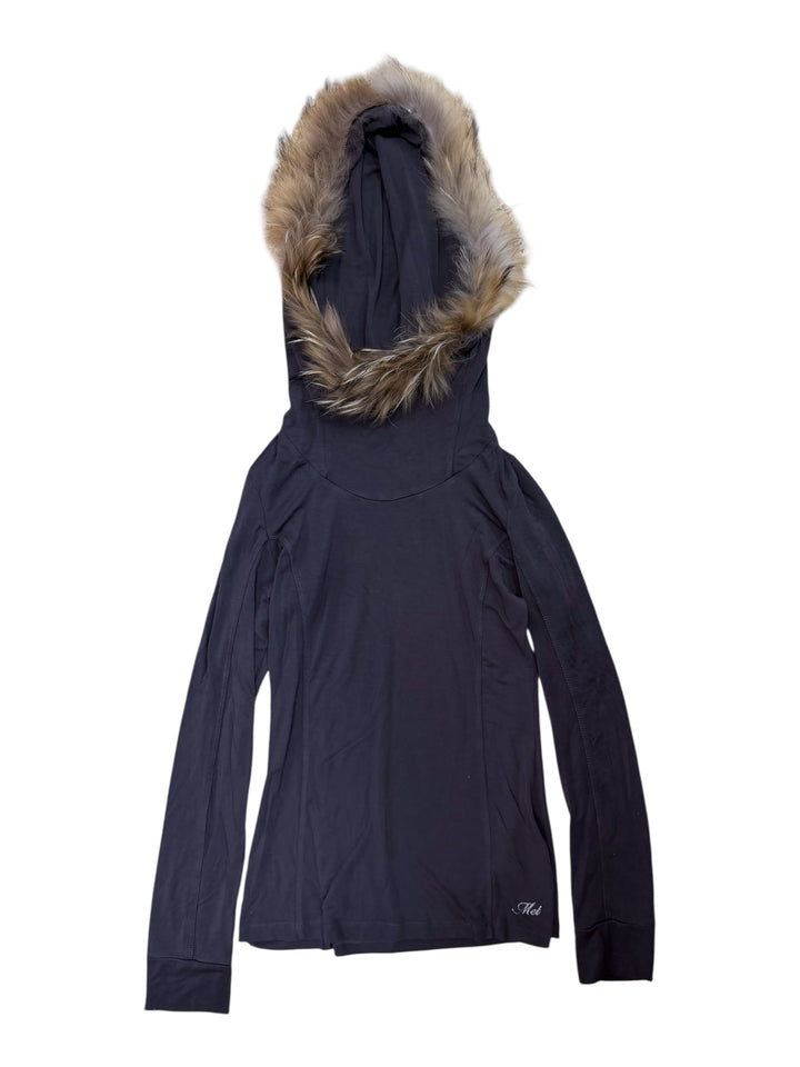 MET long sleeve top with real fur hood trim