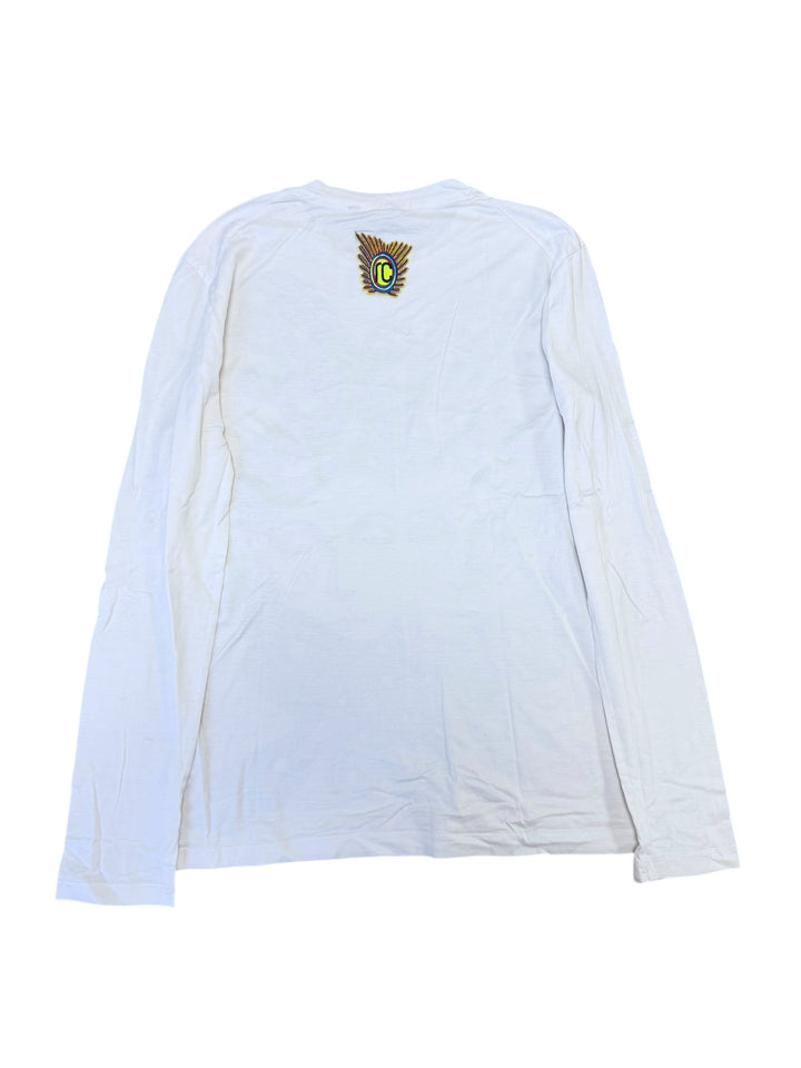 2000s Roberto Cavalli dual-face graphic long-sleeve top men’s extra small