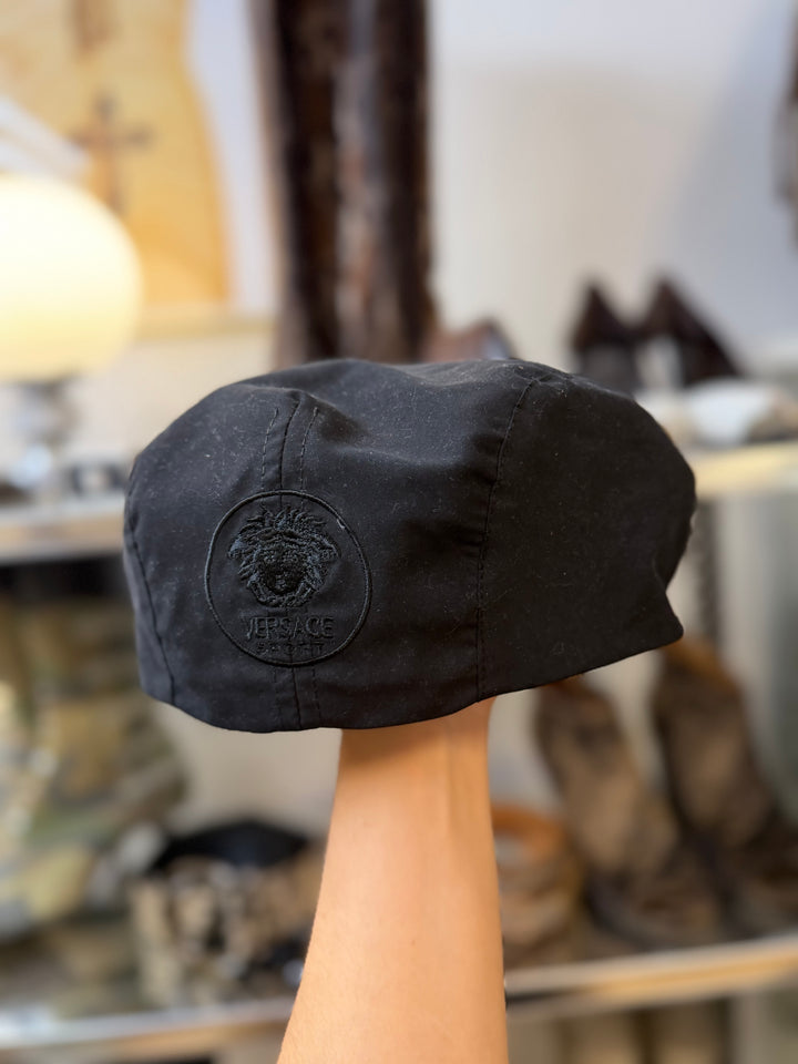 Versace Sport black Medusa flat cap (M)